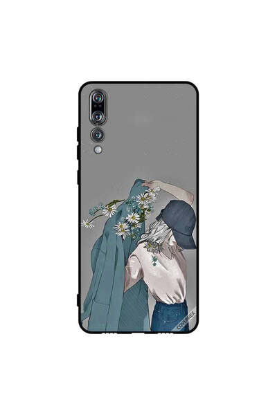 Covernex غطاء حماية لهاتف هواوي بي 20 برو، فتاة ترتدي معطفًا مزهرًا