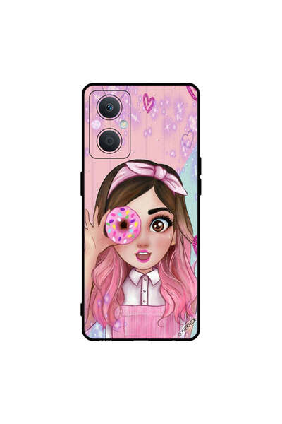 Covernex غطاء حماية لهاتف Oppo A96 - فتاة صغيرة لطيفة تحمل دونات