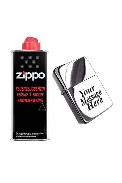 dalimag Brichetă metalică tip Zippo cu combustibil, personalizată cu textul tău