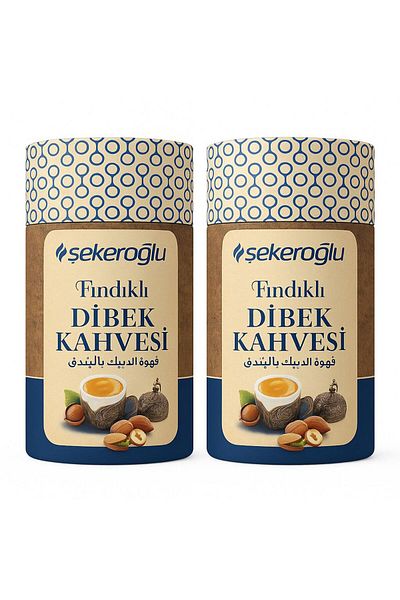 Hepyek Şekeroğlu Dibek Coffee with Hazelnuts Set of 2 – 2 X 200 Gr Traditional Turkish Coffee