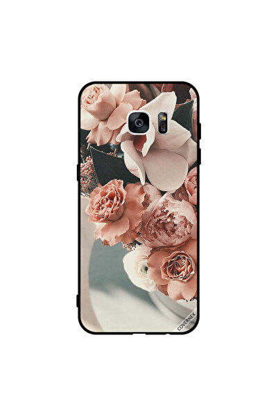 Covernex غطاء حماية لهاتف سامسونج جالاكسي إس 7 إيدج بنقشة زهور الخوخ