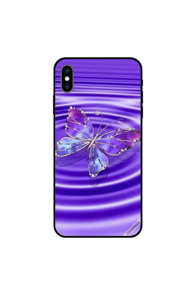 Covernex غطاء حماية لجهاز iPhone XS MAX بتصميم فراشة أزرق بنفسجي