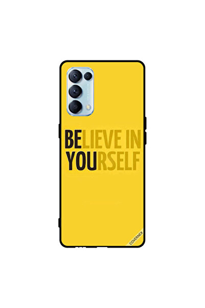 Covernex غطاء حماية لهاتف Oppo Reno5 Pro 5G Beleive In Yourself أصفر