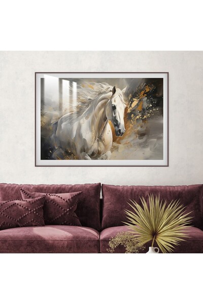 SND لوحة جدارية خشبية فاخرة مع برواز بني و طبقة من الاكرليك الشفاف