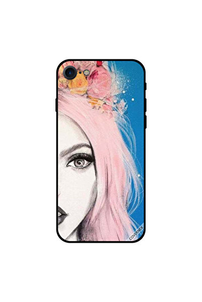 Covernex غطاء حماية لجهاز iPhone 8 بشعر وردي نصف وجه