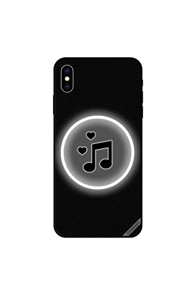 Covernex غطاء حماية iPhone X بطبعة موسيقى وقلبين أسودين