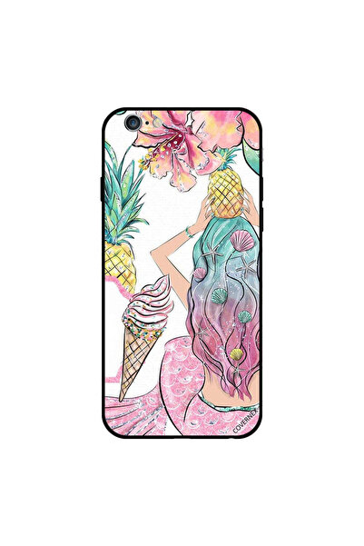 Covernex غطاء حماية لجهاز iPhone 6s بطبعة فتاة وحيد القرن تحمل أناناسًا على ر...