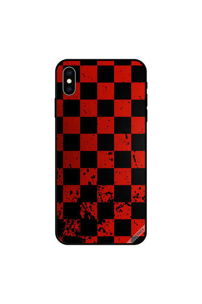 Covernex غطاء حماية لجهاز iPhone XS MAX بطبعة شطرنج حمراء