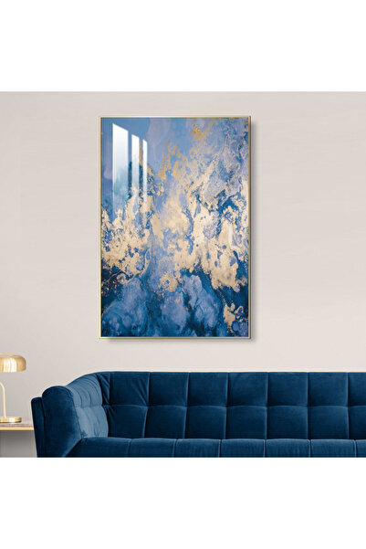 Marktna لوحة جدارية خشبية فاخرة مع برواز ذهبي و طبقة من الاكرليك الشفاف