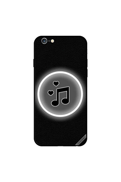 Covernex غطاء حماية لجهاز iPhone 6s Plus بطبعة موسيقى وقلبين أسودين