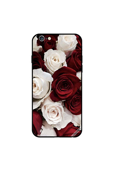 Covernex غطاء حماية لجهاز iPhone 6s بنقشة الورود البيضاء والحمراء