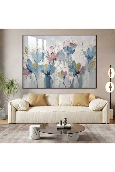 Marktna لوحة جدارية خشبية فاخرة بتصميم ورد مع برواز بني و طبقة من الاكرليك ال...