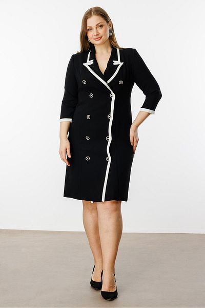 Moda İlgi Γυναικείο Φόρεμα Plus Size Μαύρο Διπλό Μπλουζάκι 08072 Μαύρο