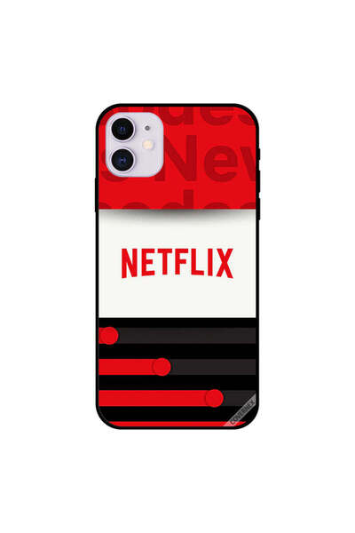 Covernex غطاء حماية لهاتف iPhone 11 من Netflix بخطوط حمراء وسوداء