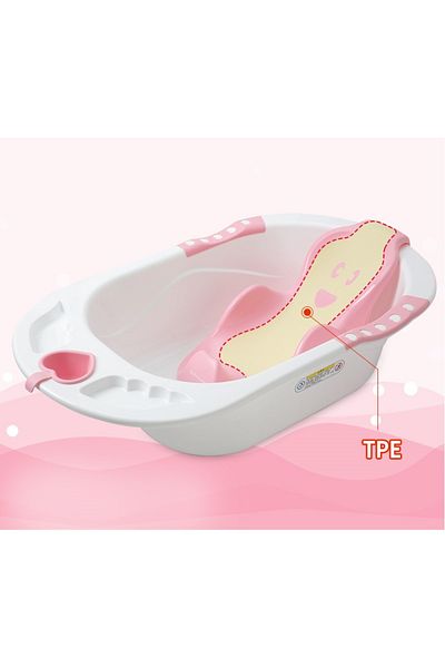 Little Mom Cadita pentru copii, Little Mom, echipata cu manere antiderapante, Dop de scurgere, dimensiune 88 x