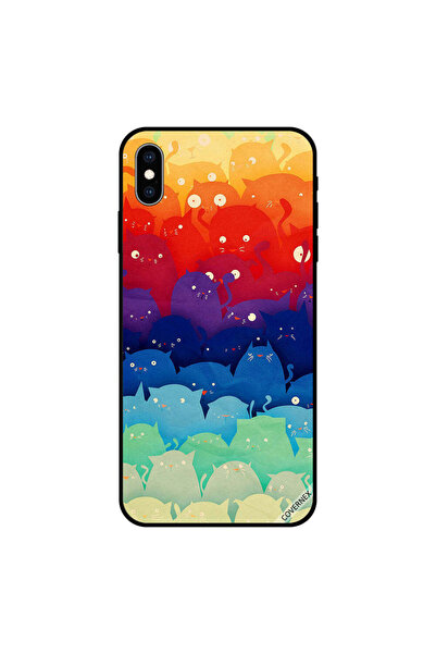 Covernex غطاء حماية لهاتف iPhone XS MAX برسومات قطط ملونة