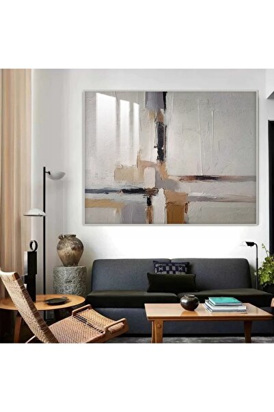 4gdran لوحة جدارية خشبية فاخرة بتصميم الفن التشكيلي مع برواز فضي و طبقة من ال...