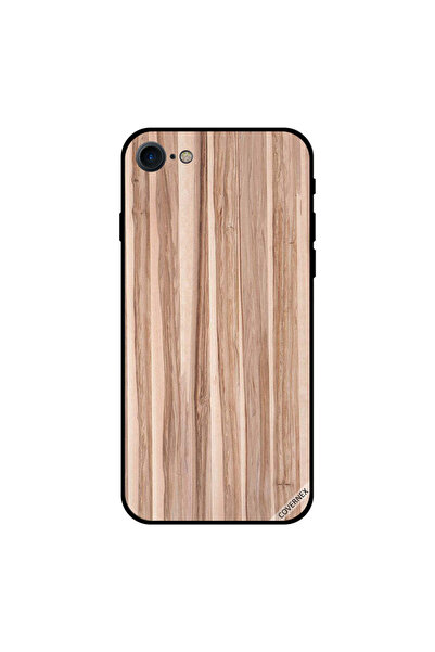 Covernex غطاء حماية لجهاز iPhone 7 بنمط خشبي بني فاتح