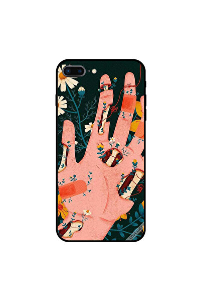 Covernex غطاء حماية لجهاز iPhone 8 Plus بتصميم فن اليد والزهرة