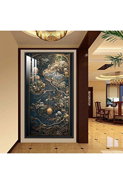 SND لوحة جدارية خشبية فاخرة مع برواز بني و طبقة من الاكرليك الشفاف