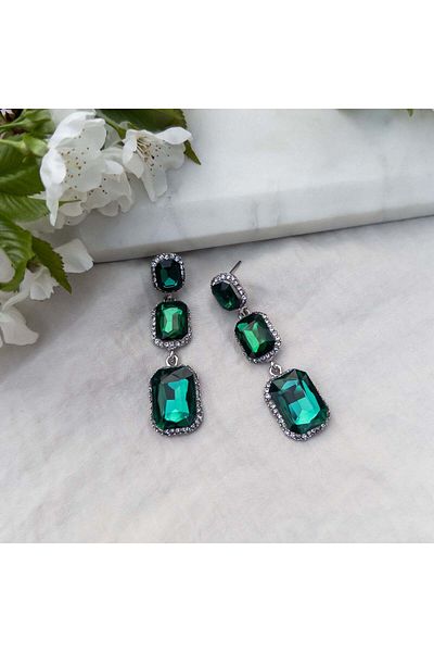 MOONGLOW ACCESSORIES Green Glam Earrings