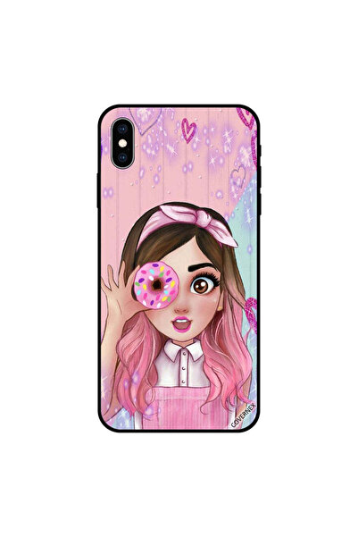 Covernex غطاء حماية لهاتف iPhone XS - فتاة صغيرة لطيفة تحمل دونات