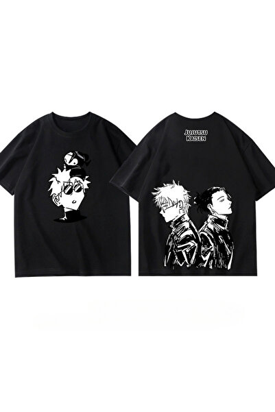 Flood Of Style تي شيرت رجالي منقوش برسومات الرسوم المتحركة للجنسين من Jujutsu...