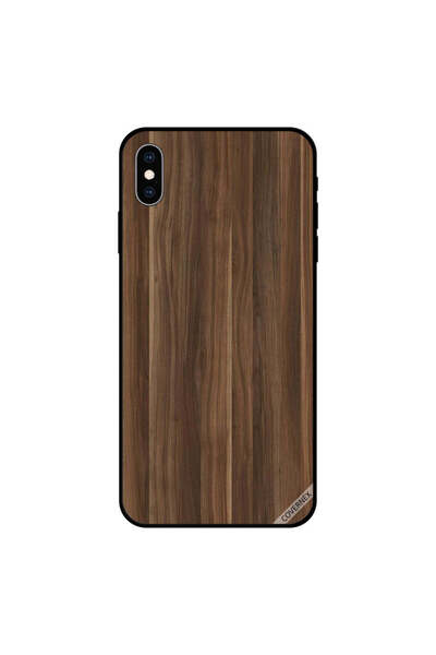 Covernex غطاء حماية لجهاز iPhone XS MAX بني داكن بنمط خشبي