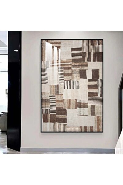 4gdran لوحة جدارية خشبية بتصميم الفن البوهيمي مع برواز اسود و طبقة من الاكرلي...