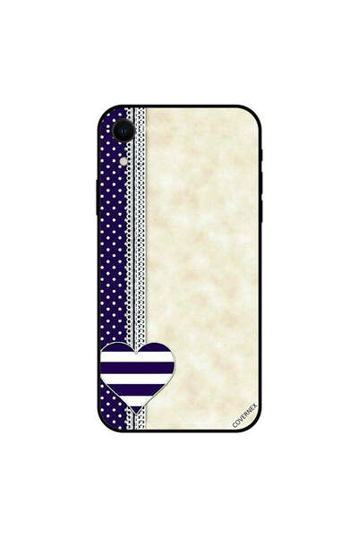 Covernex غطاء حماية iPhone XR بخطوط بيضاء وزرقاء على شكل قلب