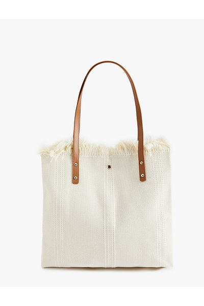 Koton Staple Detailed Tote Bag with Tassel Handle