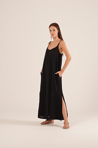 Paw Garage Rochie pentru femei Rose Tela cu bretele Maxi Size Side cu fantă