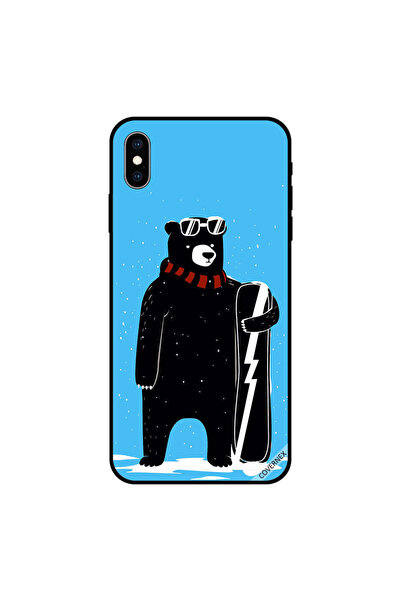 Covernex غطاء حماية iPhone XS بتصميم دب مع حقيبة تزلج