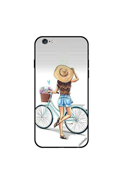 Covernex غطاء حماية لجهاز iPhone 6s Plus بتصميم فتاة أنيقة مع دراجة