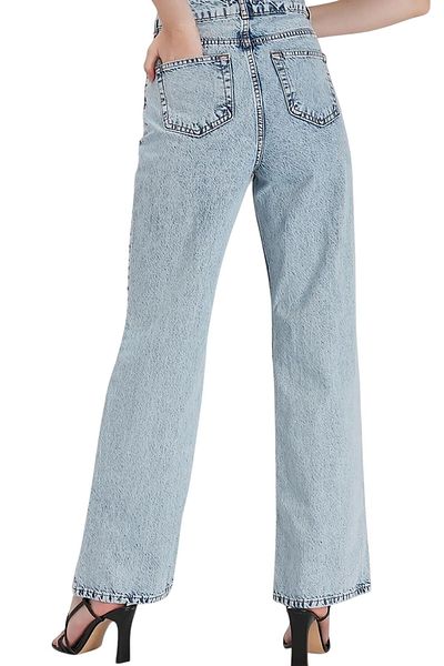 byhaziran butik Cian Young Girl Blue Wash High Waist Lycra Loose Wide Leg Jeans
