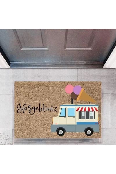 Mu Art Ahşap Door Mat Decorative Digital Print Cars P-2689