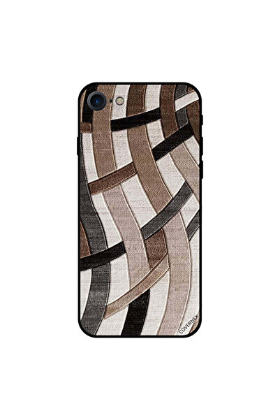 Covernex غطاء حماية لجهاز iPhone 8 بنقشة خطوط منحنية باللونين البني والأسود