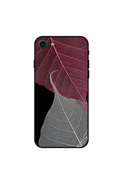 Covernex غطاء حماية عالي الدقة لهاتف iPhone 7 بأوراق رمادية وحمراء