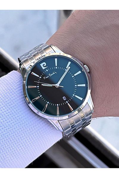 Pierre Cardin Steel Cord Calendar Special Dial 3 Atm Water Resistant Men's Wrist Watch Epc.800211.Xf5