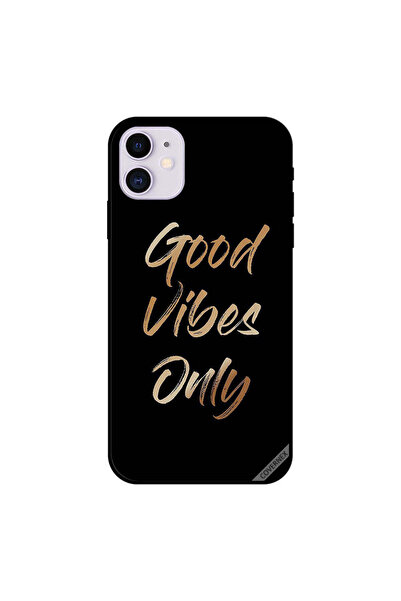 Covernex غطاء حماية لجهاز iPhone 11 - Good Vibes Only - ذهبي