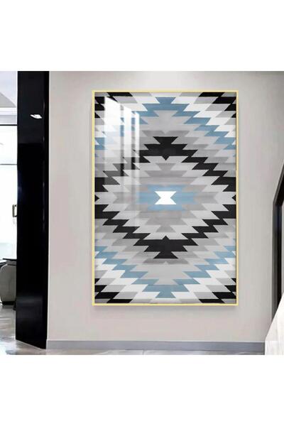 SND لوحة جدارية خشبية بتصميم الفن التجريدي مع برواز ذهبي و طبقة من الاكرليك الشفاف