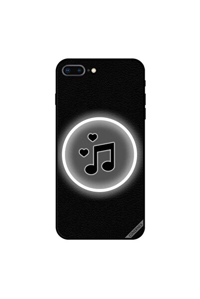 Covernex غطاء حماية لجهاز iPhone 7 Plus بطبعة موسيقى وقلبين أسودين