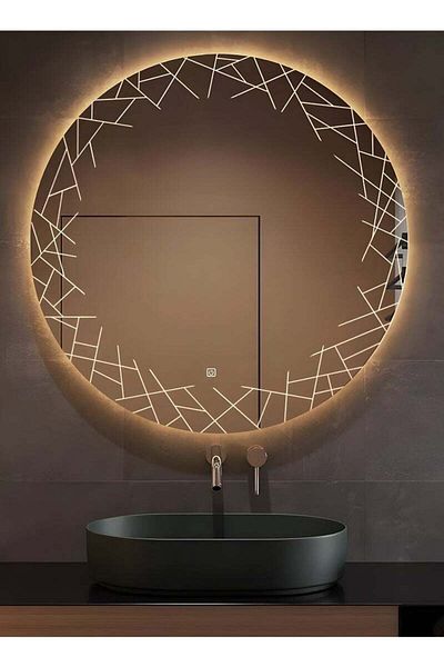 Taimi 50cm Frameless Bathroom Mirror with 3-Level LED Front Light, Wall Mirror, Makeup Mirror