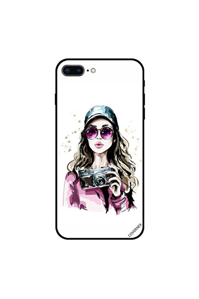 Covernex غطاء حماية لجهاز iPhone 7 Plus باللون الوردي، فتاة زجاجية جاهزة للال...