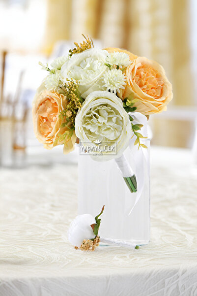 Yapay Çiçek Deposu Пролетен букет за булката, комплект от 2 части