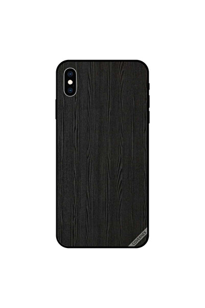 Covernex غطاء حماية لجهاز iPhone XS MAX بنمط خشبي أسود