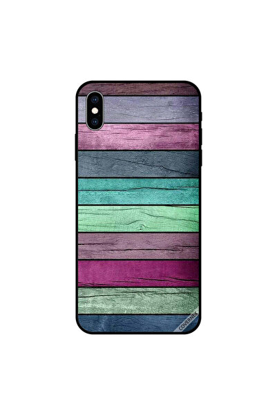 Covernex غطاء حماية لجهاز iPhone XS MAX بنمط خشبي داكن ملون