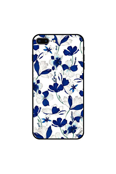 Covernex غطاء حماية لجهاز iPhone 7 Plus بنقشة زهور باللون الأزرق والأبيض