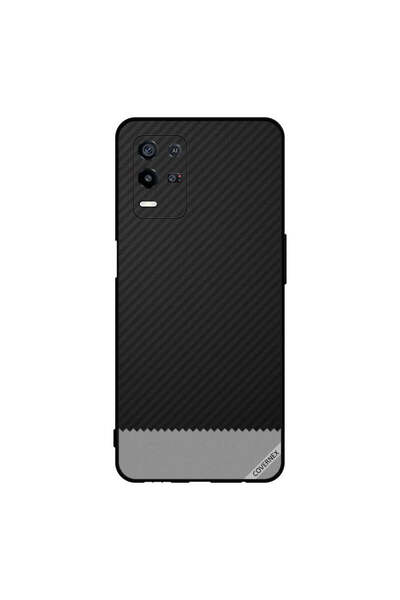Covernex غطاء حماية لهاتف Oppo K9x بنمط خطوط سوداء ورمادية