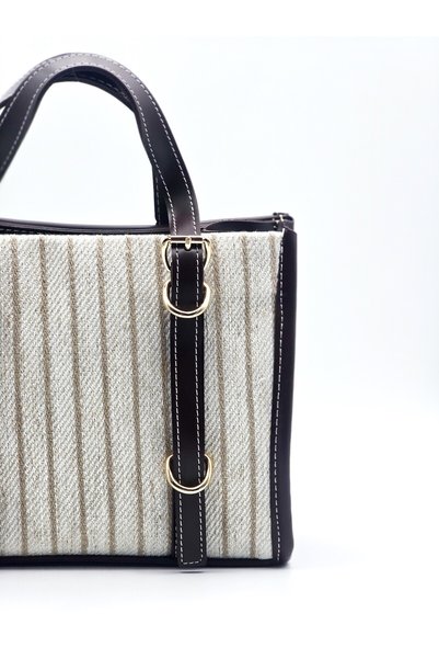 KOÇAK ÇANTA Women's Two Handle Linen Cross Hand and Shoulder Bag